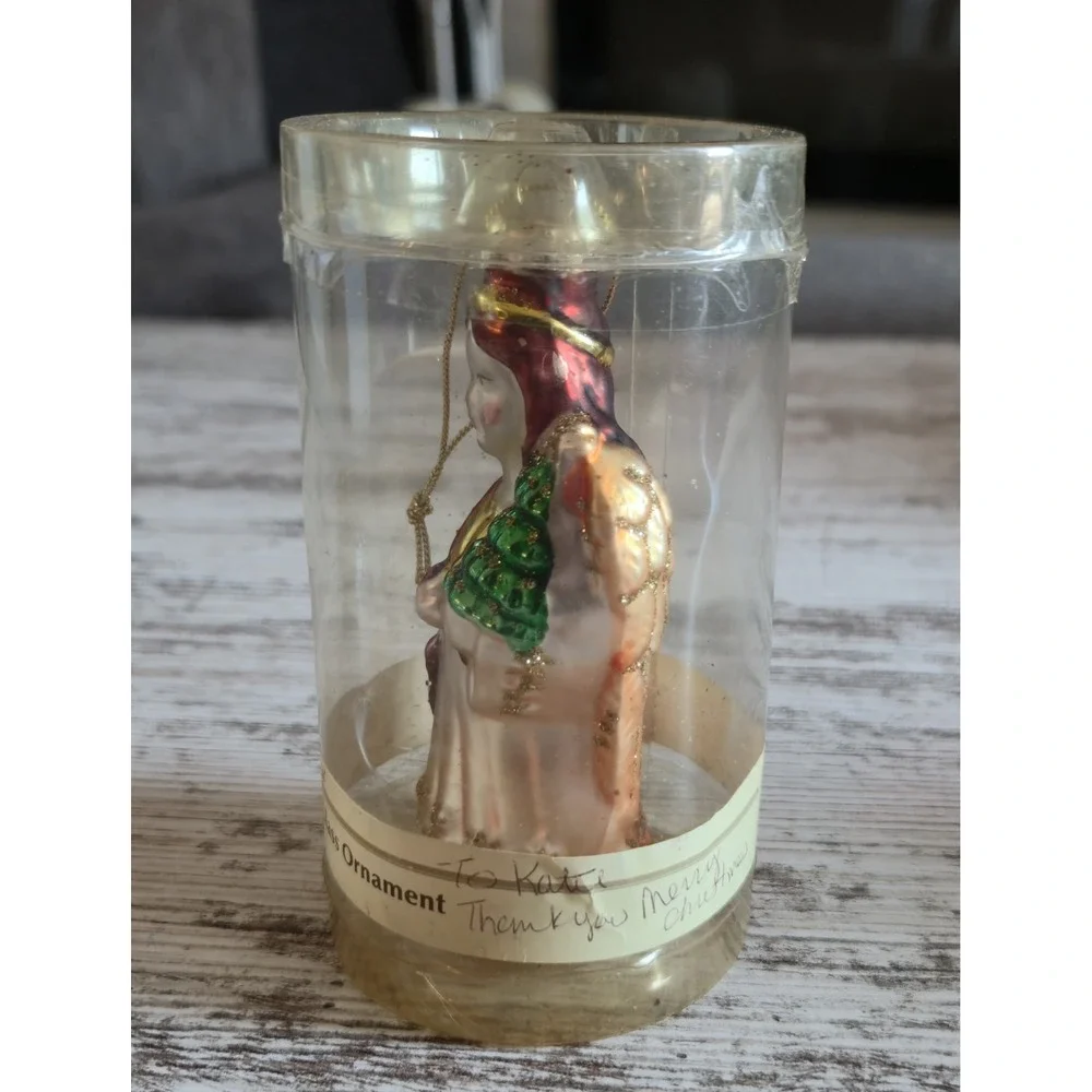 Christmas House Blown Glass Angel Ornament Vintage Greenbrier 619239 w/ Tube